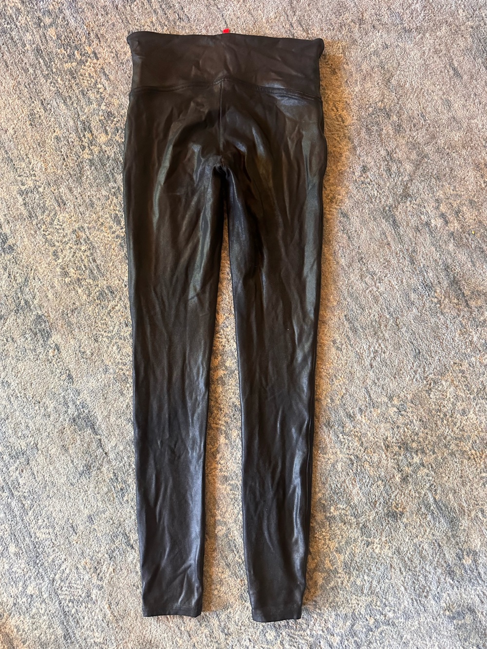 SPANX Faux Leather Leggings Black Size Medium High Rise